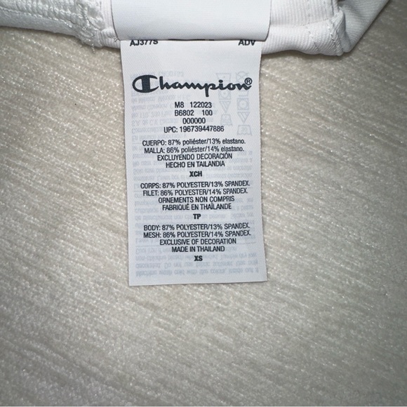 Champion Sports Bra Womens XS White Absolute Mesh Moderate Impact Double Dry NWT - Picture 7 of 8